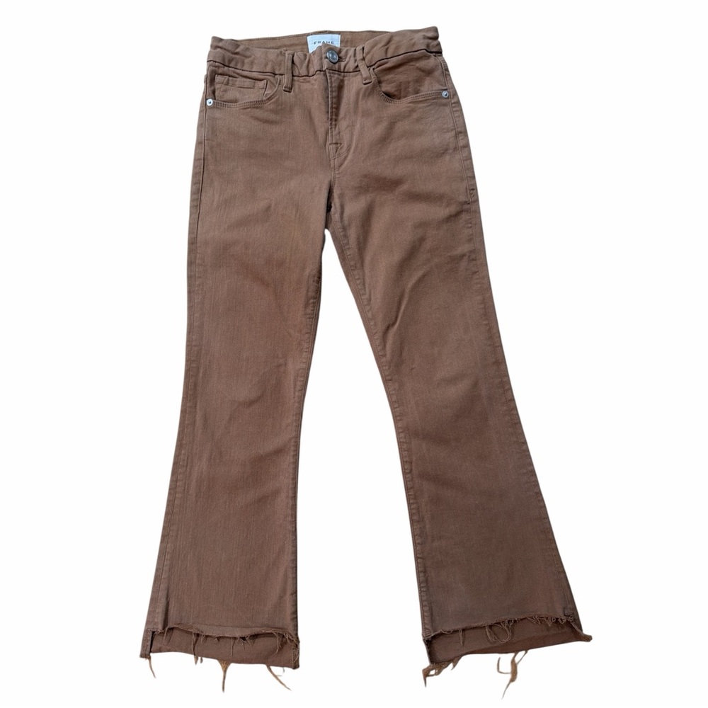 Frame Denim Tan Ankle Cropped Jeans